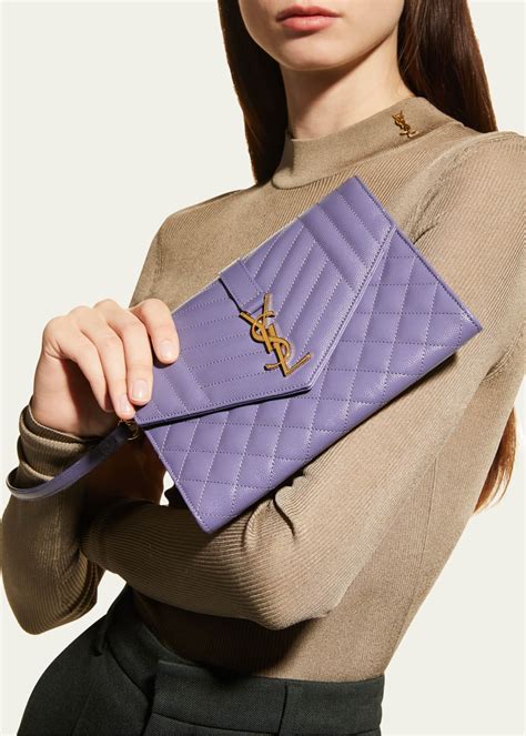 envelope flap ysl clutch bag in grained leather|ysl clutch on sale.